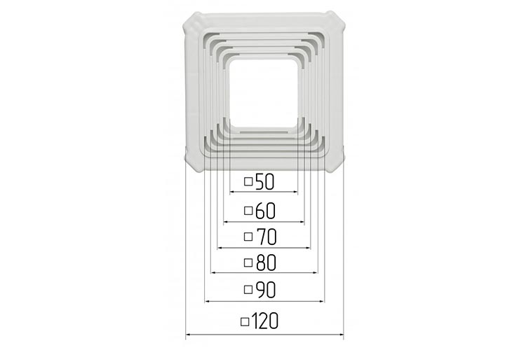 Универсальная платформа (квадрат) для светильника 50-90