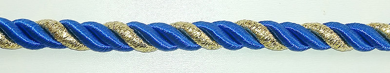 Шнурок - Ярко синий с золотом