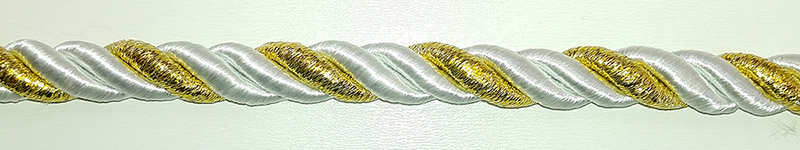 Шнурок - Белый с золотом
