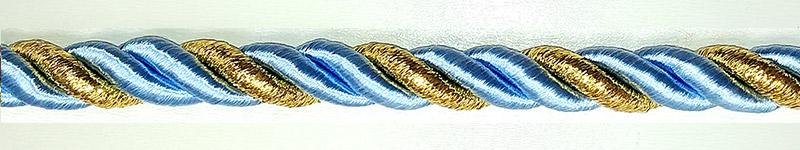 Шнурок - Голубой с золотом