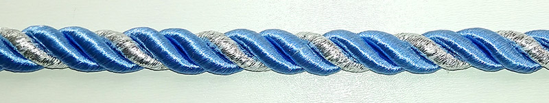 Шнурок - Голубой с серебром